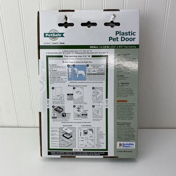 PetSafe Plastic Pet Door Small Dog Cat 1-15 LB New Open Box - Picture 2 of 3
